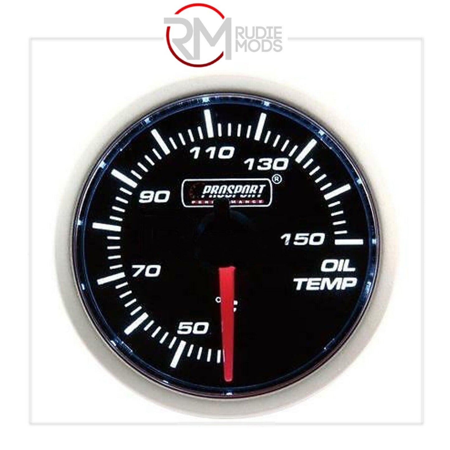 52mm Super Smoked White Oil Temperature Gauge