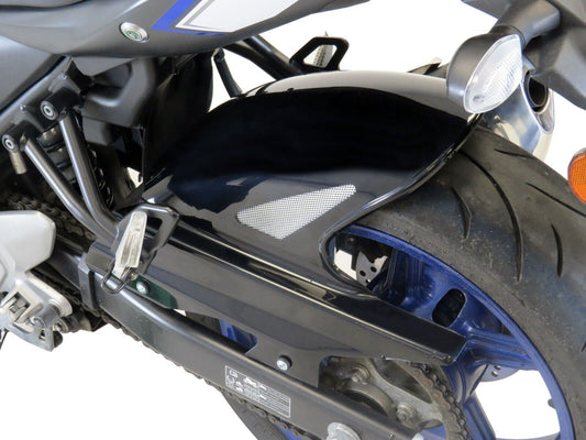 Hugger Rear Guard Suzuki, SV650 16-23, SV650X 17-23 CARBON LOOK - SILVER MESH