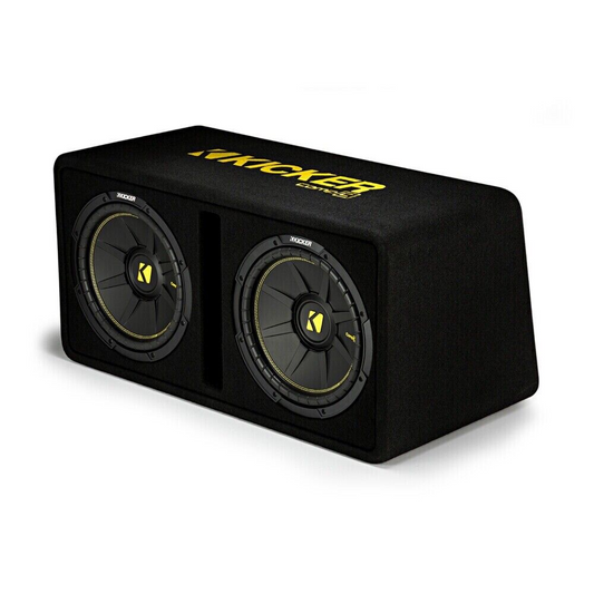 KICKER COMPC DUAL 12" PORTED LOADED ENCLOSURE - 2 OHM 600w RMS
