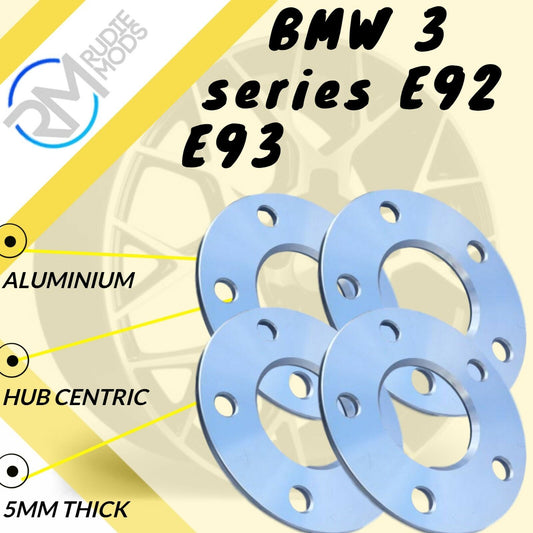 5mm Alloy Hubcentric Wheel Spacers 5x120  2 pairs to fit BMW 3 series E92 E93
