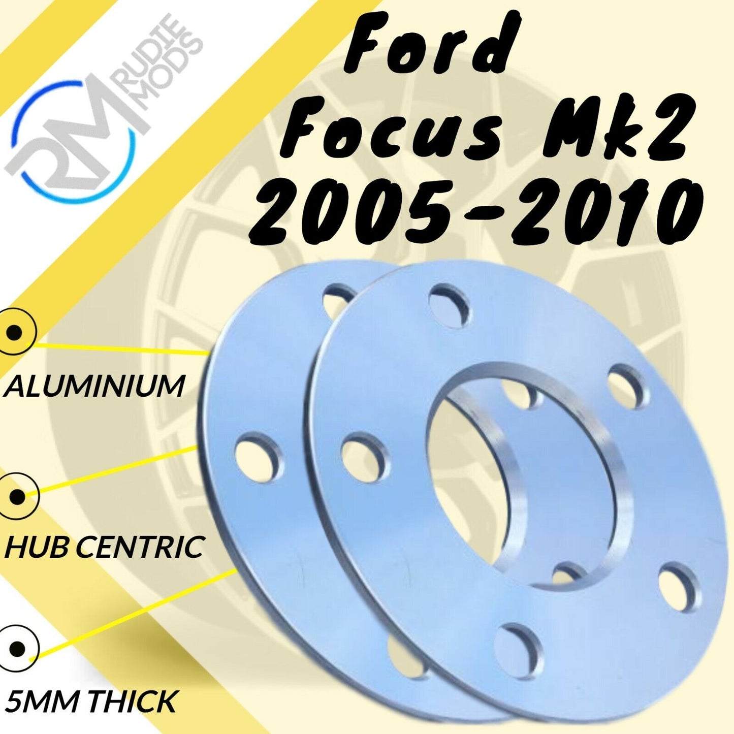Ford Focus Mk2 2005-2010 5mm alloy hubcentric wheel spacers 5x108 PCD