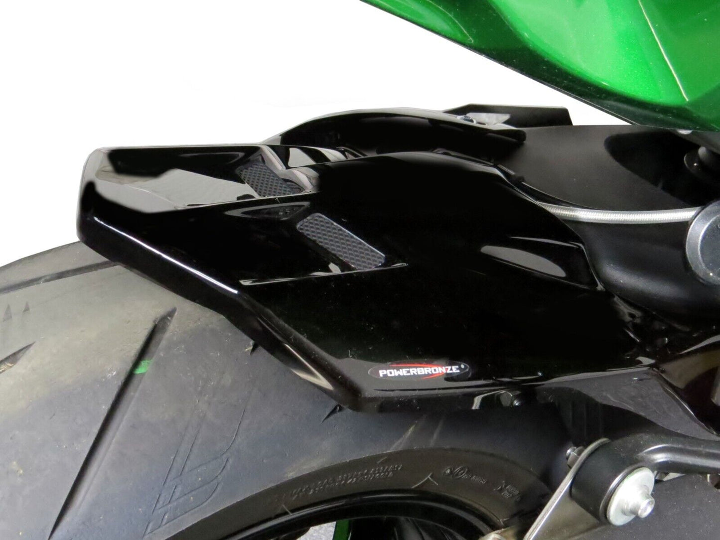 Hugger Rear Guard KAWASAKI ,H2 SX, H2 SX SE GLOSS BLACK - SILVER MESH