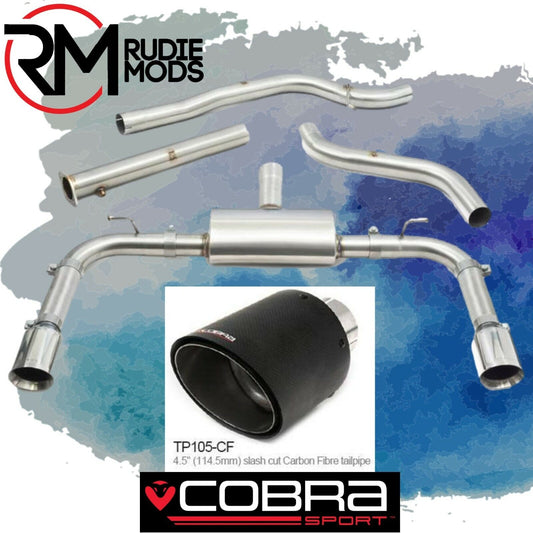 Cobra Sport Performance Cat Back Exhaust for Ford Focus ST Estate Mk4 Carbon Tip