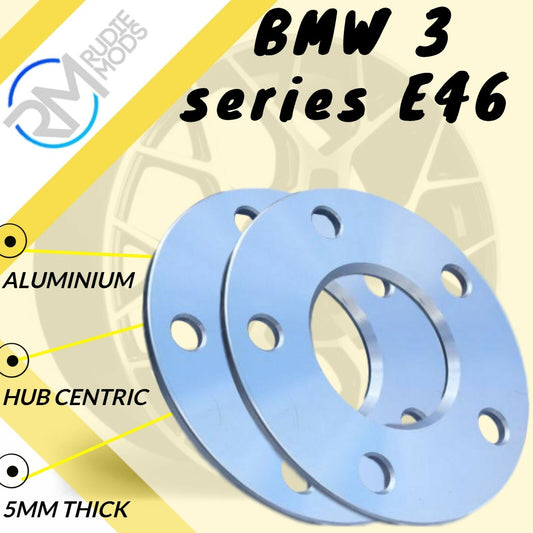 5mm Alloy Hubcentric Wheel Spacers 5x120 72.6 1 pair to fit BMW 3 series E46