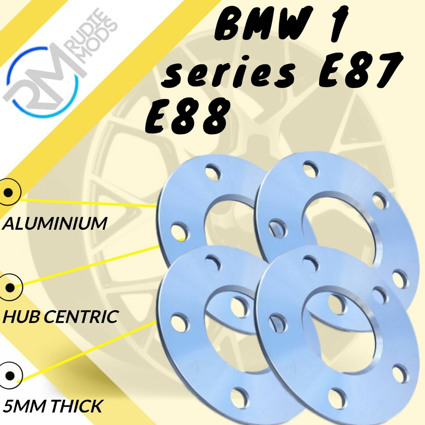 5mm Alloy Hubcentric Wheel Spacers 5x120 2 pairs to fit BMW 1 series E87 E88