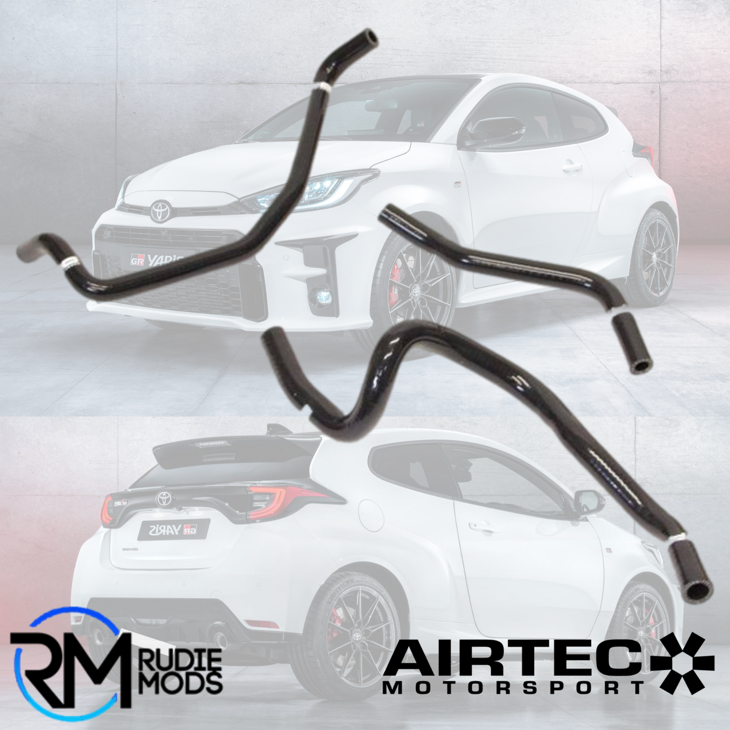 PRO HOSES 3 PCE AUXILIARY HOSES FOR TOYOTA YARIS GR - BLACK