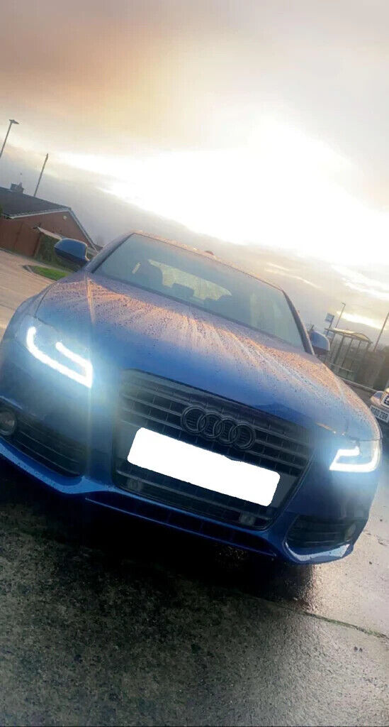 Audi A4 2008-2011 B8 Black Led Lightbar DRL Devil Eye Projector Electric Height