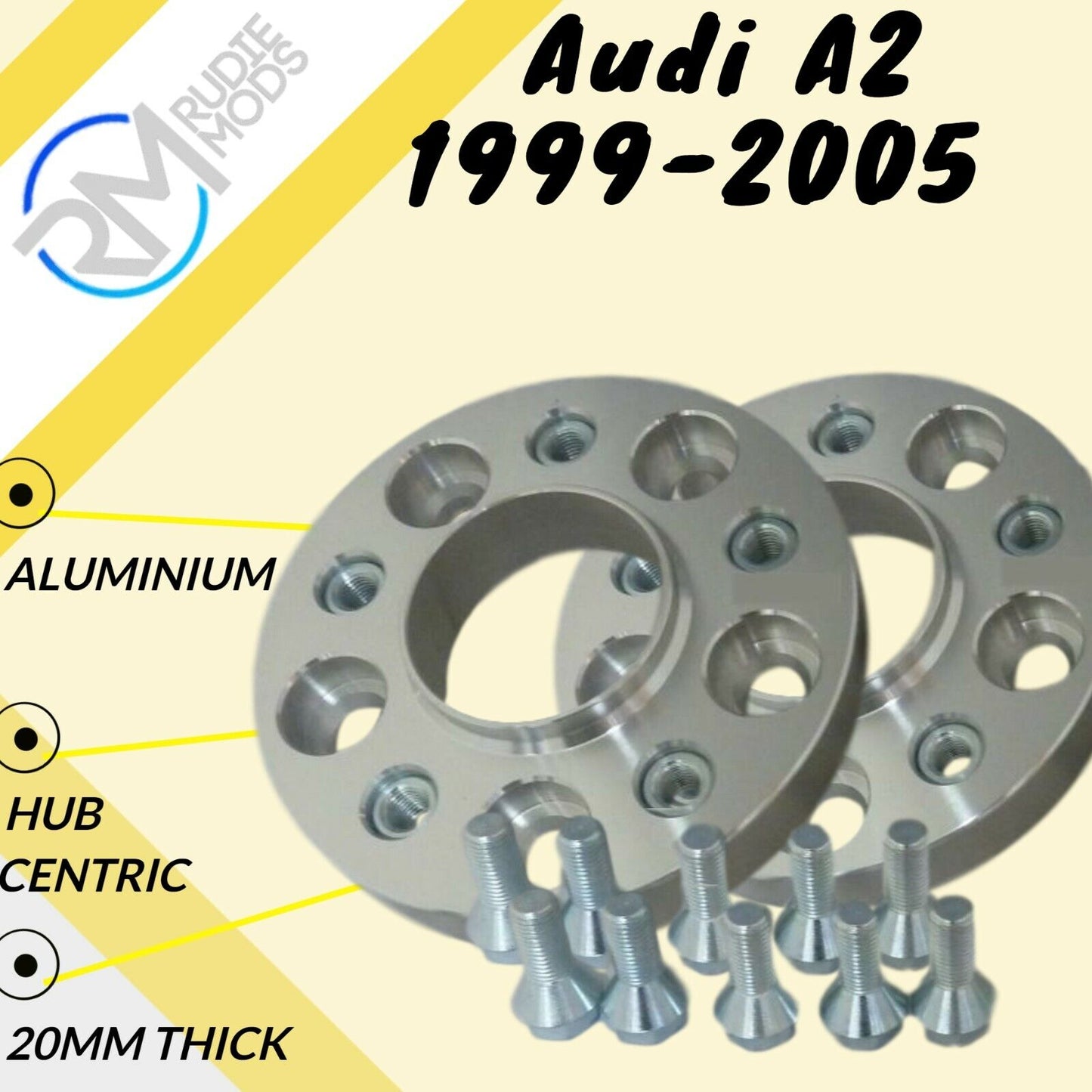 Audi A2 1999 - 2005 20mm ALLOY Hubcentric Wheel Spacers 1 pair