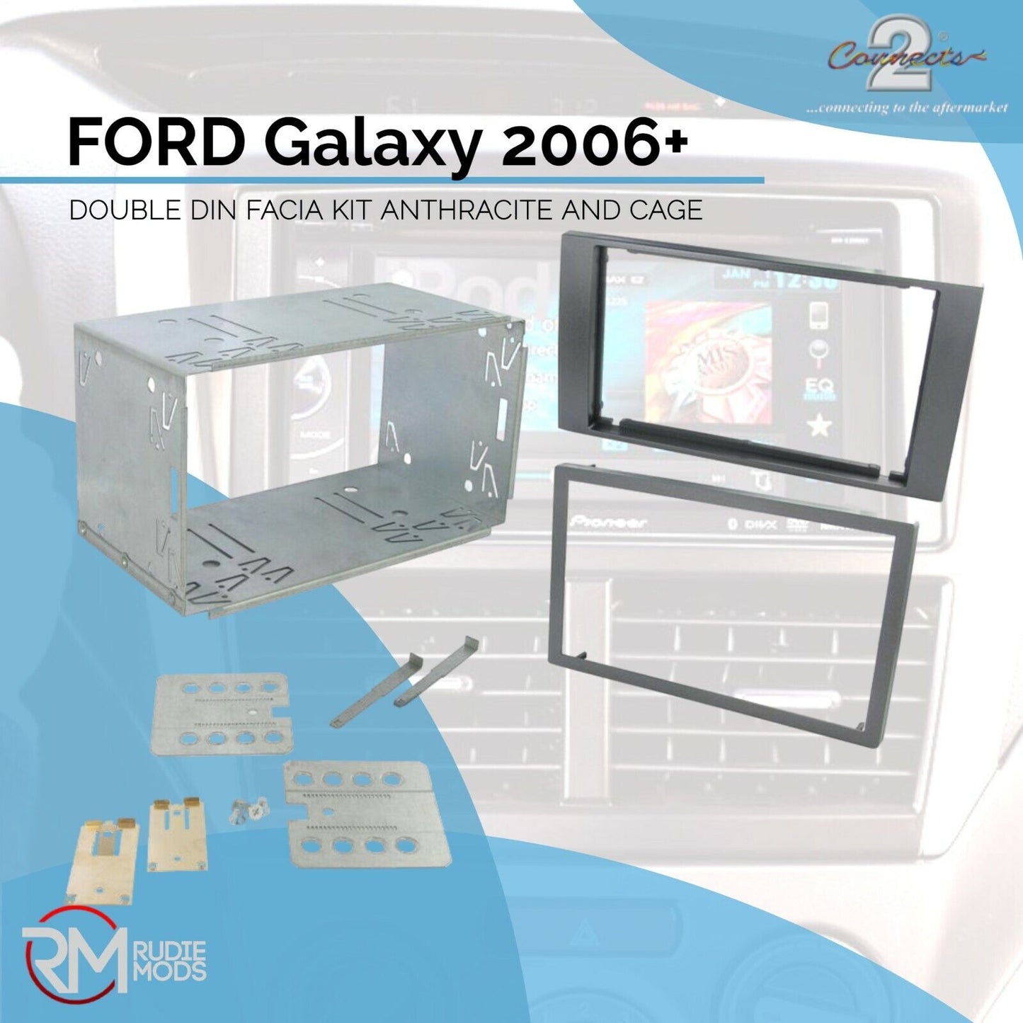CT23FD03 FORD Galaxy 2006 on DOUBLE DIN STEREO FACIA KIT ANTHRACITE
