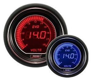 Prosport 52mm EVO Car DC Voltage Red Blue LCD Digital Display Gauge