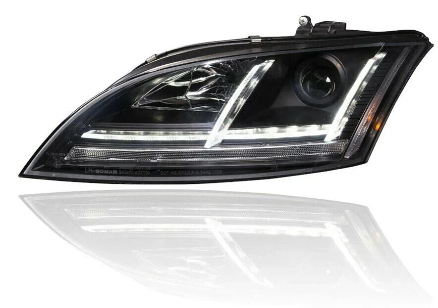 Audi TT 2006-2009 8J Black LED DRL Headlights Sequential Indicator - Xenon
