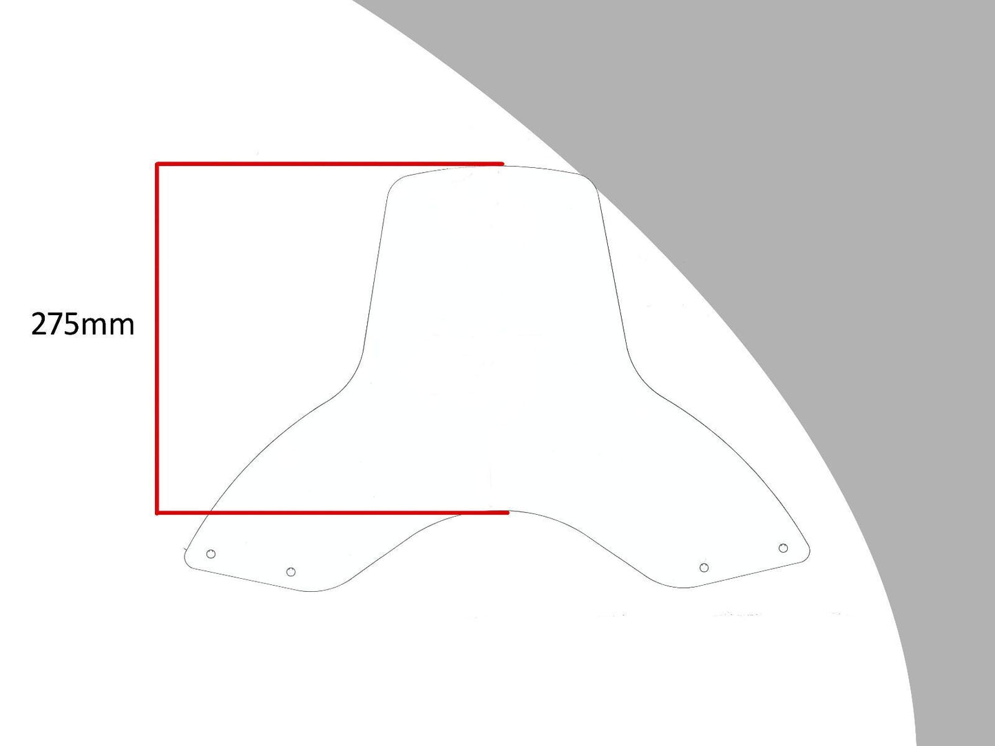 Adventure Sports Screen, Wind deflector ROYAL ENFIELD ,HIMALAYAN (175 MM HIGH)