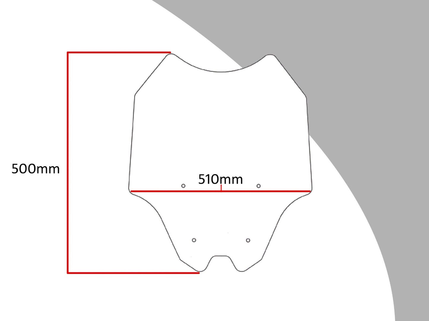 Touring Screen wind deflector BMW R1200RS, R1250RS 500MM HIGH + 135MM WIDER