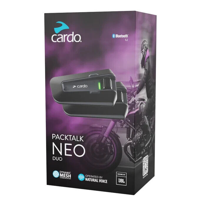 Cardo PACKTALK NEO DUO Bluetooth Motorcycle Intercom JBL
