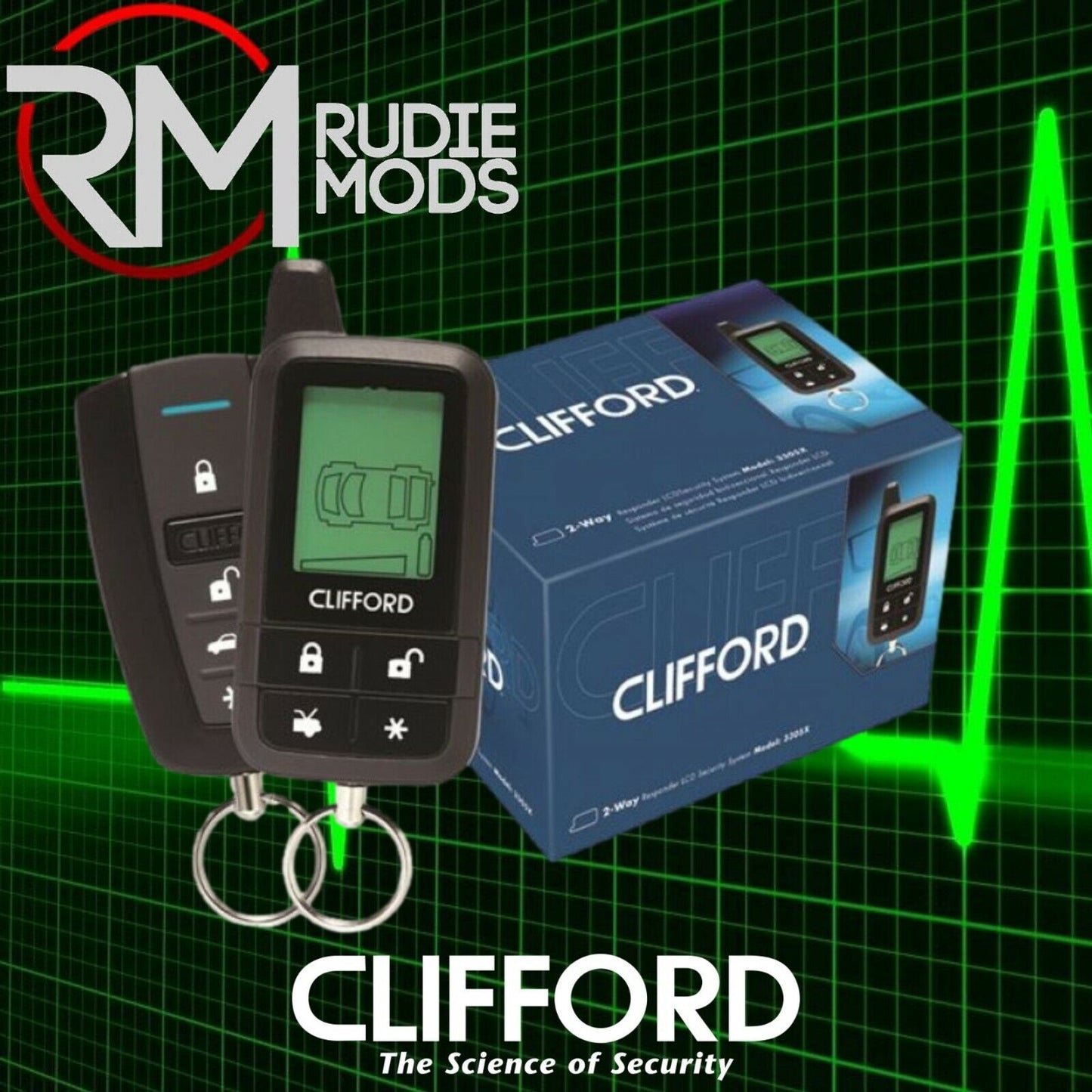 Clifford 3305X - 2-Way Car Alarm DoubleGuard® Shock Sensor Security