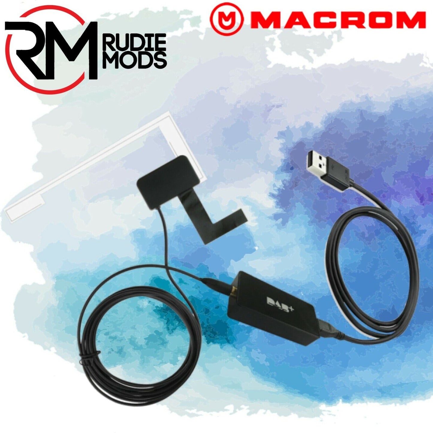 Macrom DAB+ radio receiver with dedicated antenna