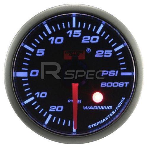 Car 52mm Smoked Blue 52mm Stepper Motor Boost Gauge PSI with warning