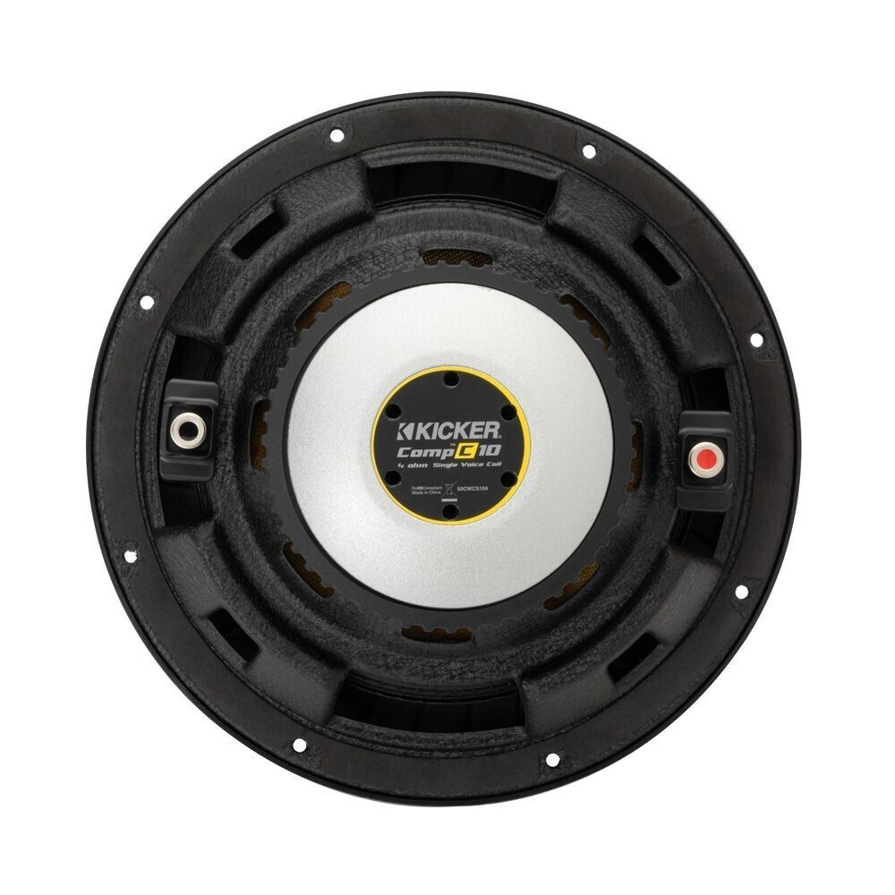Kicker COMPC 10" SINGLE VOICE COIL SUBWOOFER - 4 OHM 250W RMS KA50CWCS104