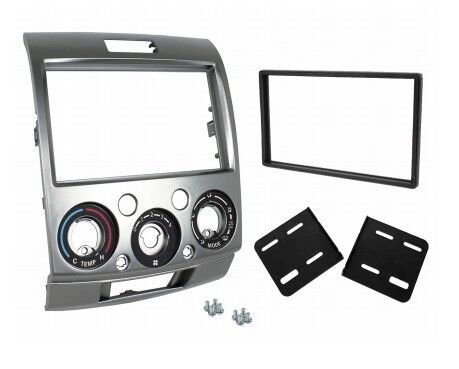 CT23MZ09 Ford Ranger 07-12 Silver Double Din Stereo Fitting Facia