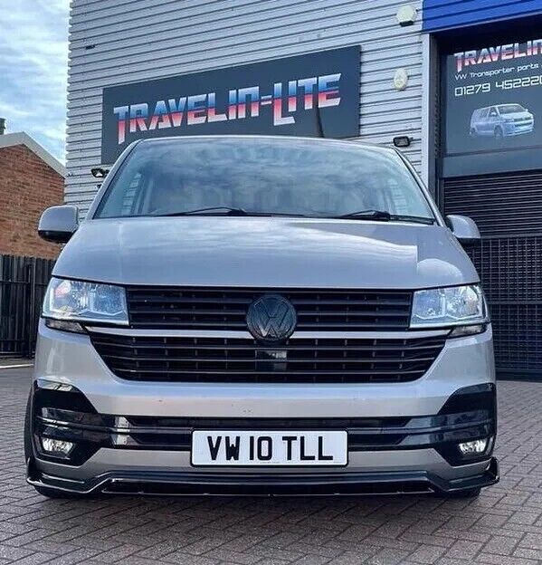 Front Splitter Gloss Black TL Design VW Transporter T6.1 2020 - Onwards