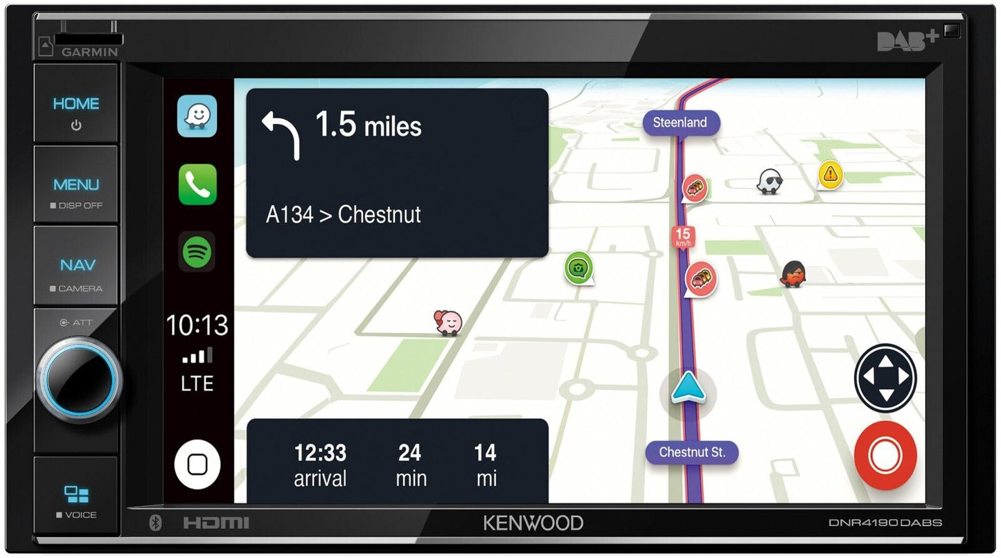 KENWOOD DNR 4190DABS 6.2" Navigation Carplay Android Auto Headunit with Bluetoot