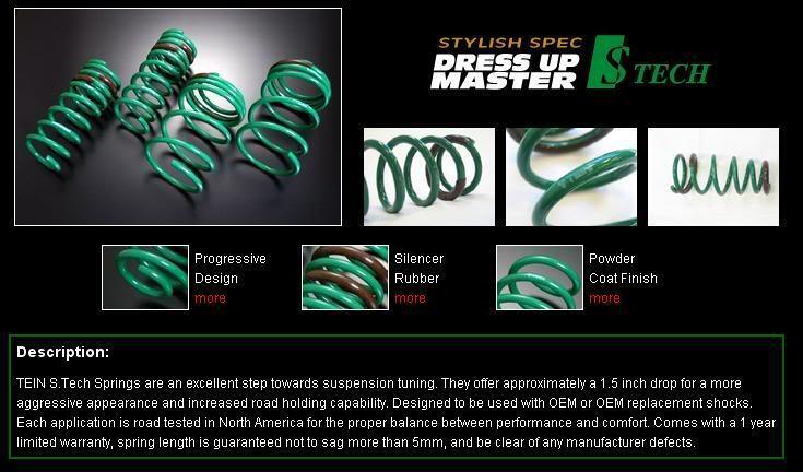Tein Lowering Springs S.Tech Fits Subaru Impreza 2.0L 20S GH7 2007-2011 40/35mm