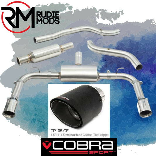 Cobra Sport Performance Cat Back Exhaust for Ford Focus ST Estate Mk4 Carbon Tip