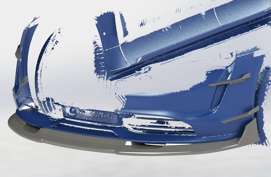 Porsche Taycan PFL Front Splitter & Upstands