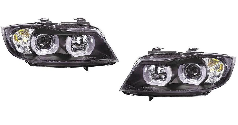 BMW 3 Series E90 E91 05-08 Black LED 3D DRL Daylight Running Lights Headlights