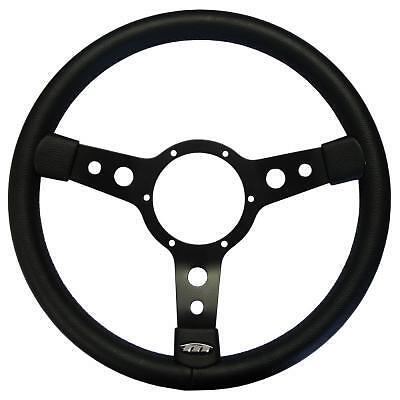 Mountney Traditional Leather Steering Wheel with Black Centre 13"