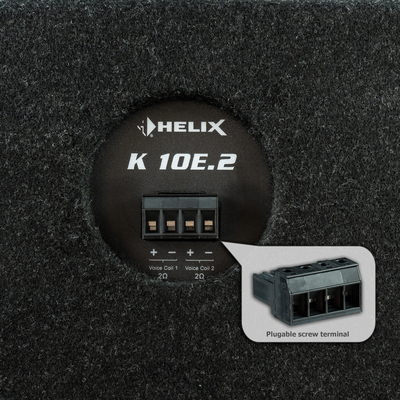 Helix K 10E.2 25 cm / 10" downfire enclosure subwoofer with dual voice coil