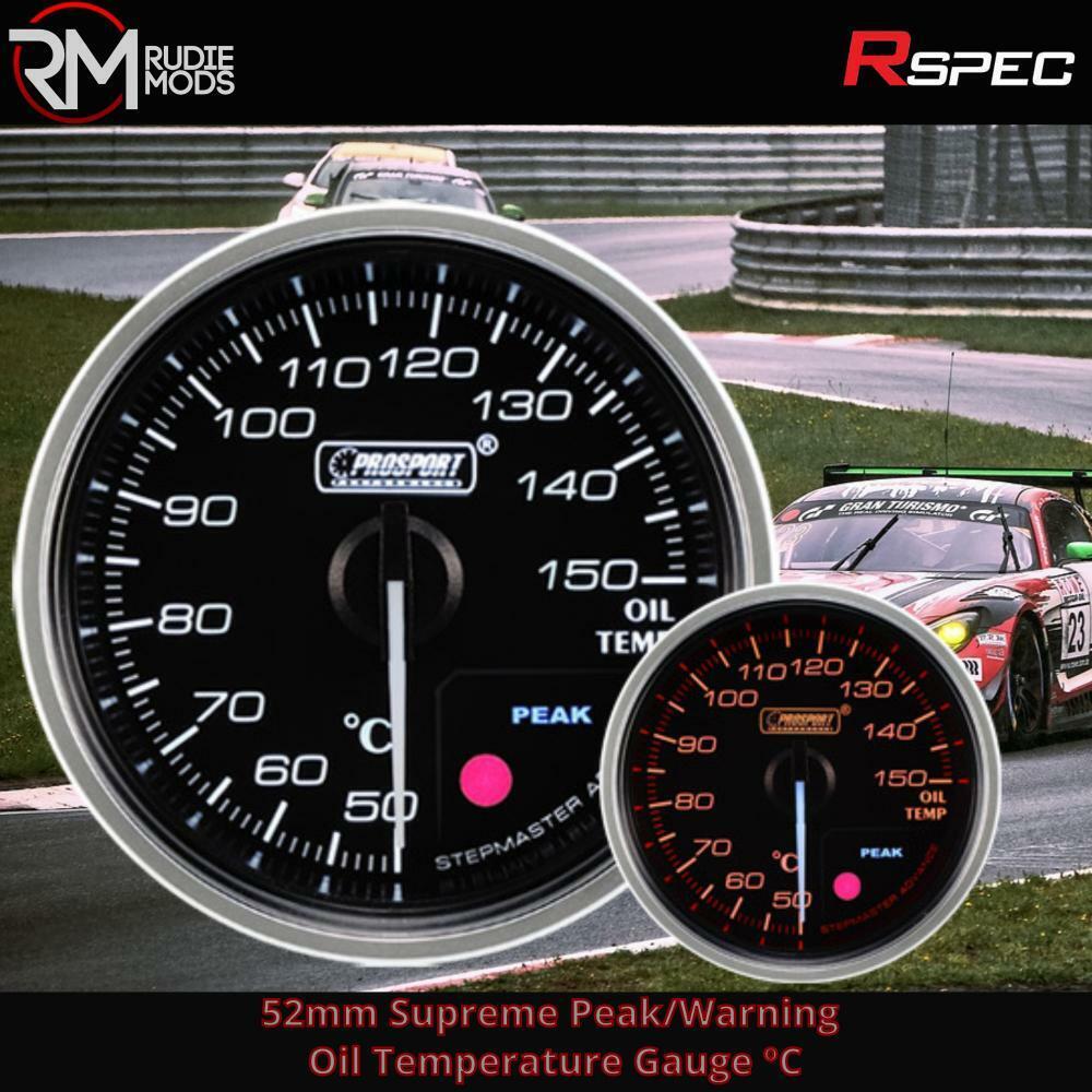 R SPEC 52mm Supreme Peak/Warning Oil Temperature Gauge ºC