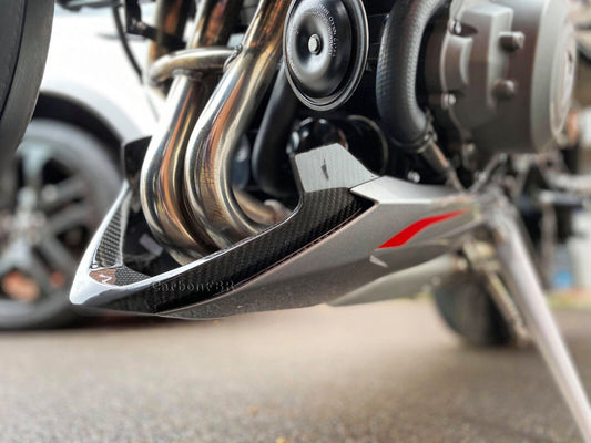 carbon fibre Triumph Street Triple 2020 onwards Bellypan centre carbonFBR