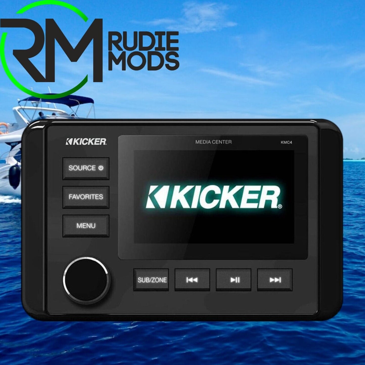 KICKER MARINE SOURCE UNIT Bluetooth/AM/FM/USB KA46KMC4 2-Zone Control 4 X 25W