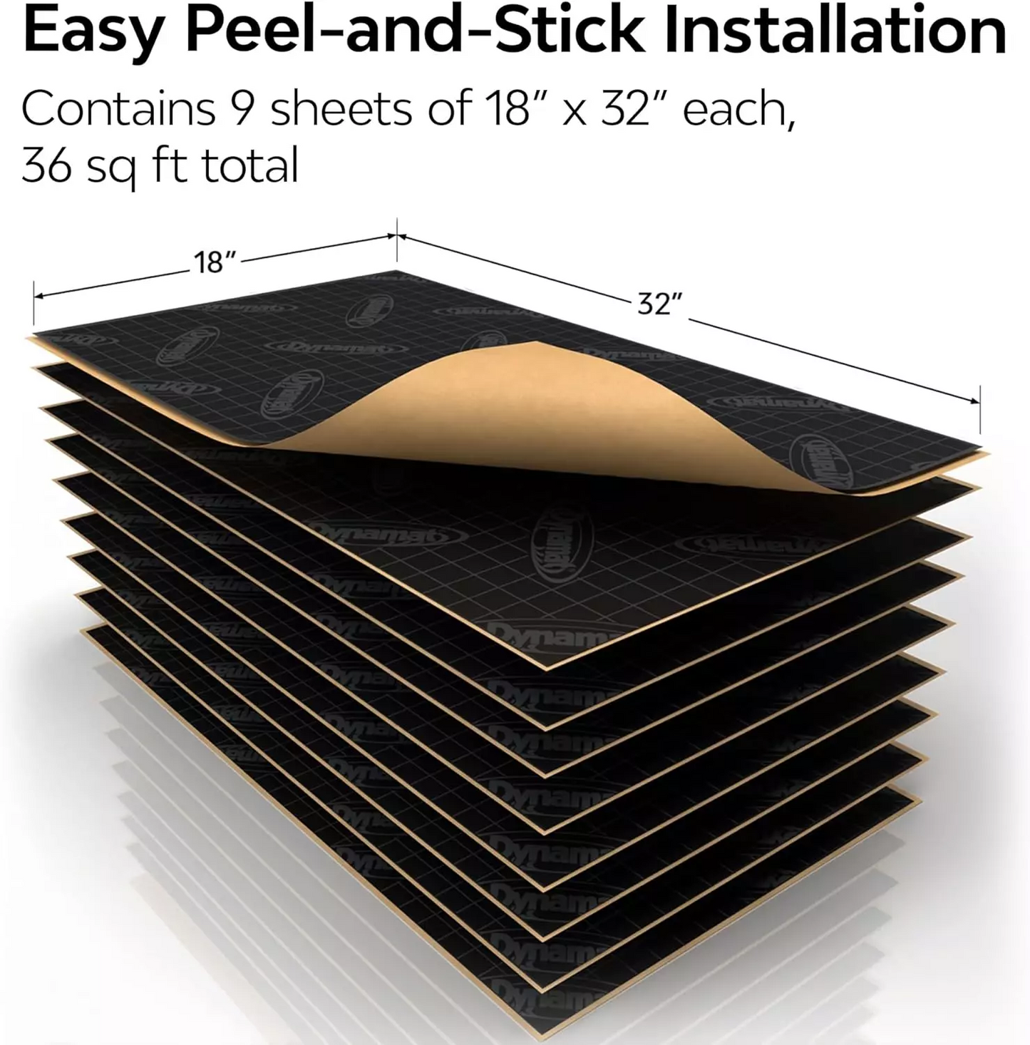DYNAMAT Xtreme Sound Deadening Pack new BLACK 18" x 32" 1 Sheet ONLY