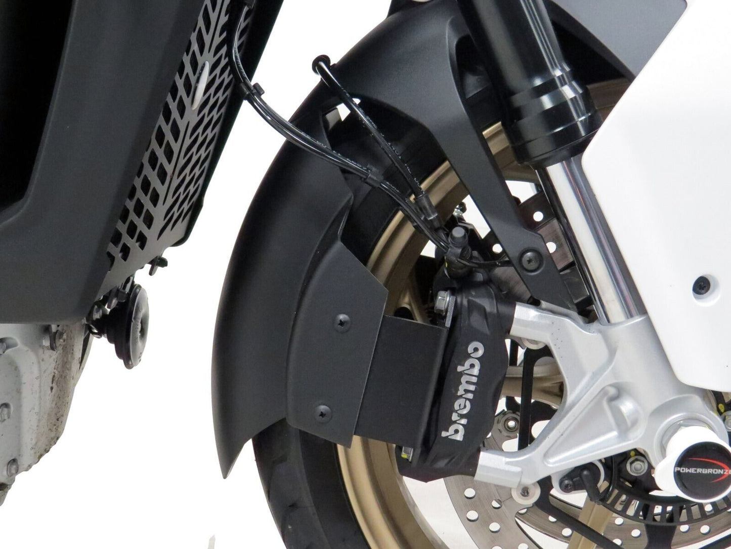 PowerBronze MOTO GUZZI V100 MANDELLO, 22-23 Front Mudguard Extender MATTE BLACK