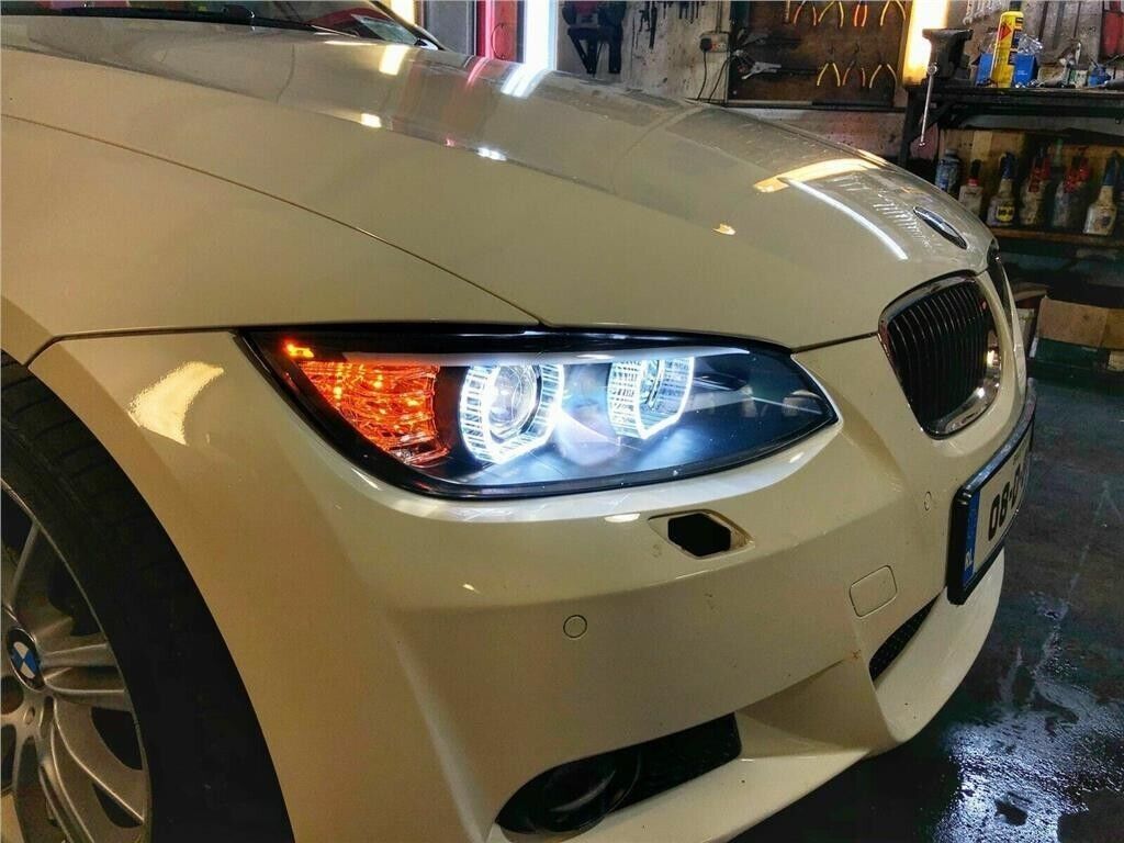 BMW 3 Series E92 E93 2007-10 Black LED 3D DRL Xenon Headlights