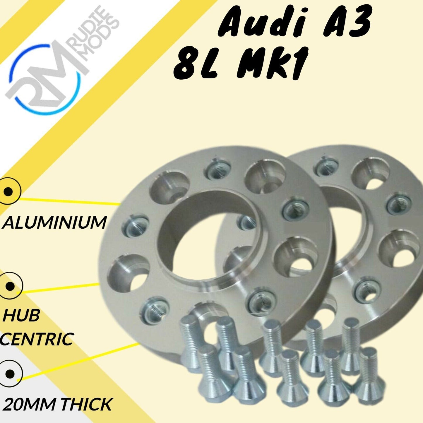 Audi A3 8L MK1 20mm ALLOY Hubcentric Wheel Spacers 1 pair