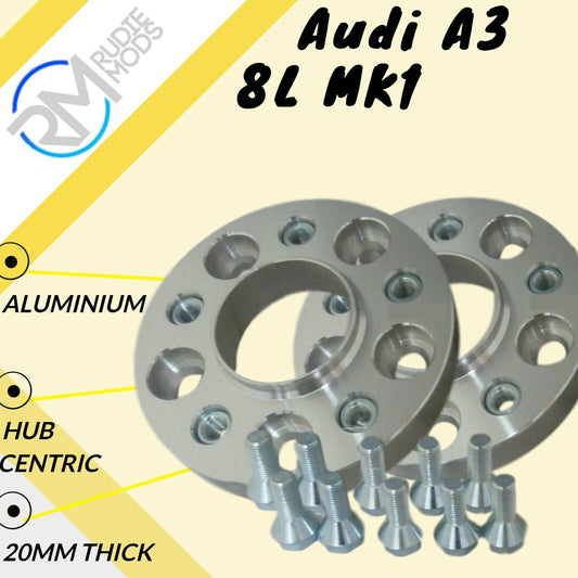 Audi A3 8L MK1 20mm ALLOY Hubcentric Wheel Spacers 1 pair