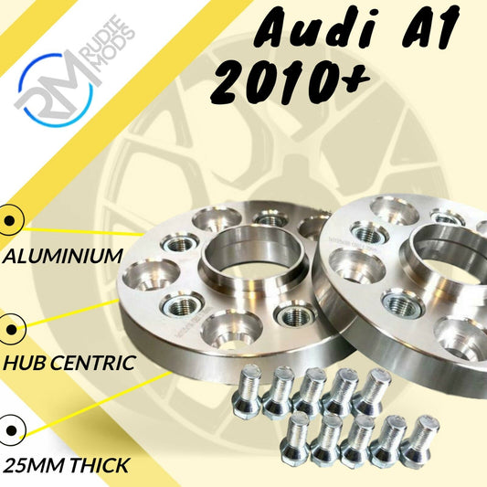 Audi A1 2010 Onwards 25mm ALLOY Hubcentric Wheel Spacers 1 pair