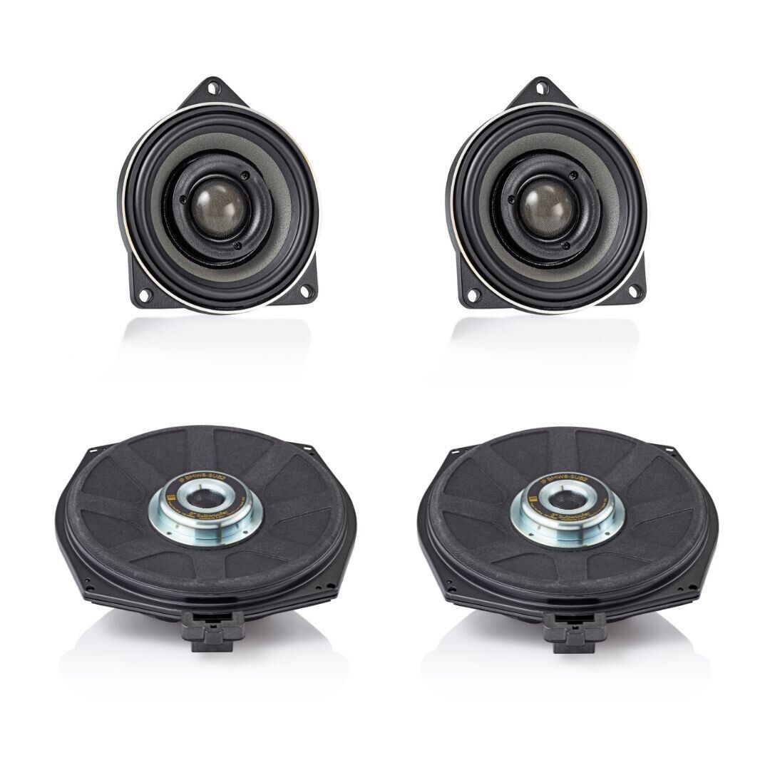 MOREL BMW 4" COAXIAL SPEAKERS & 8" UNDERSEAT SUBS PACKAGE