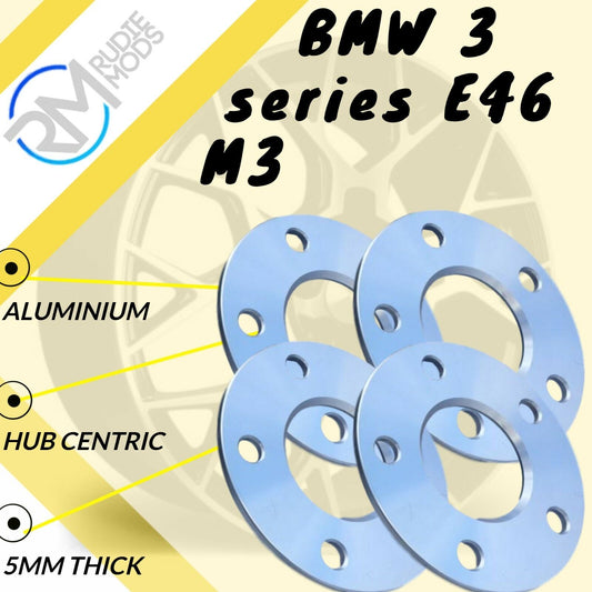 5mm Alloy Hubcentric Wheel Spacers 5x120 2 pairs to fit BMW 3 series E46 M3
