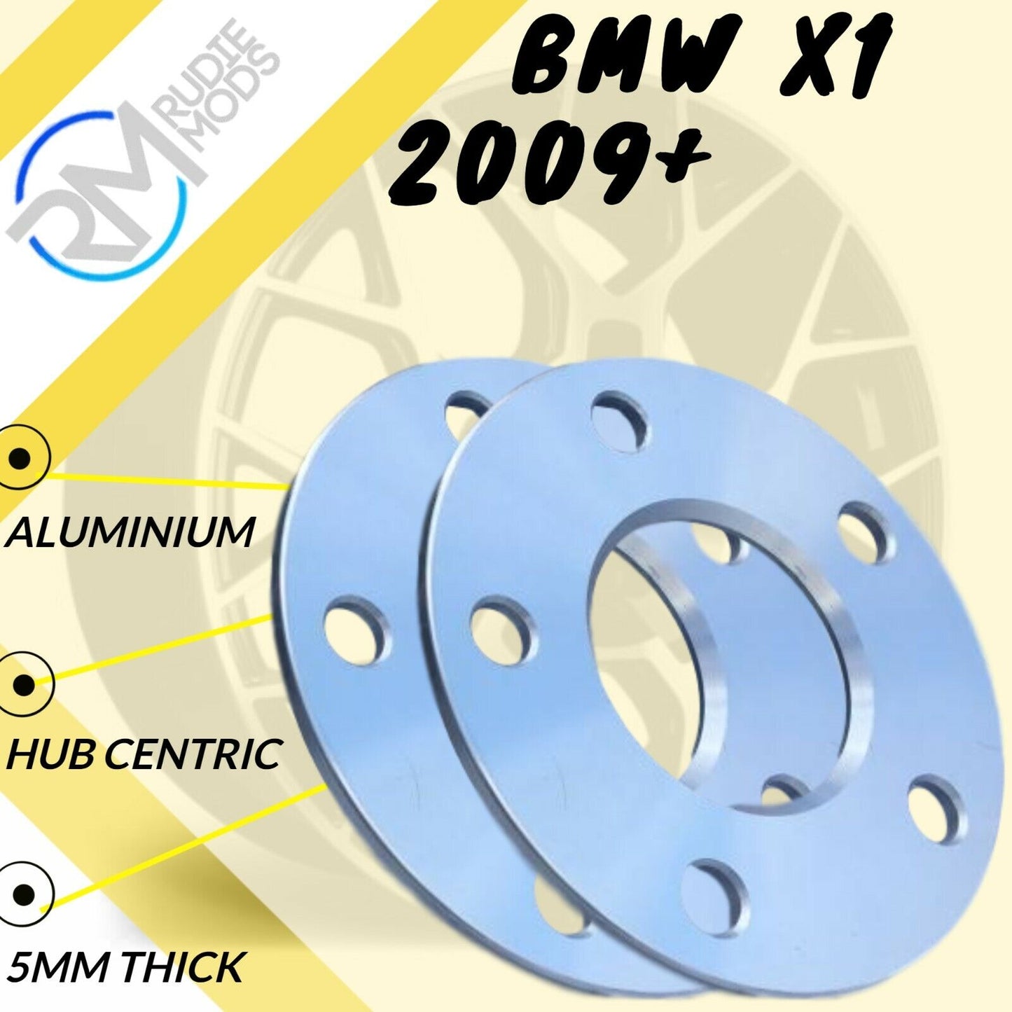 5mm Alloy Hubcentric Wheel Spacers 5x120 72.6 1 pair to fit BMW X1 09 on