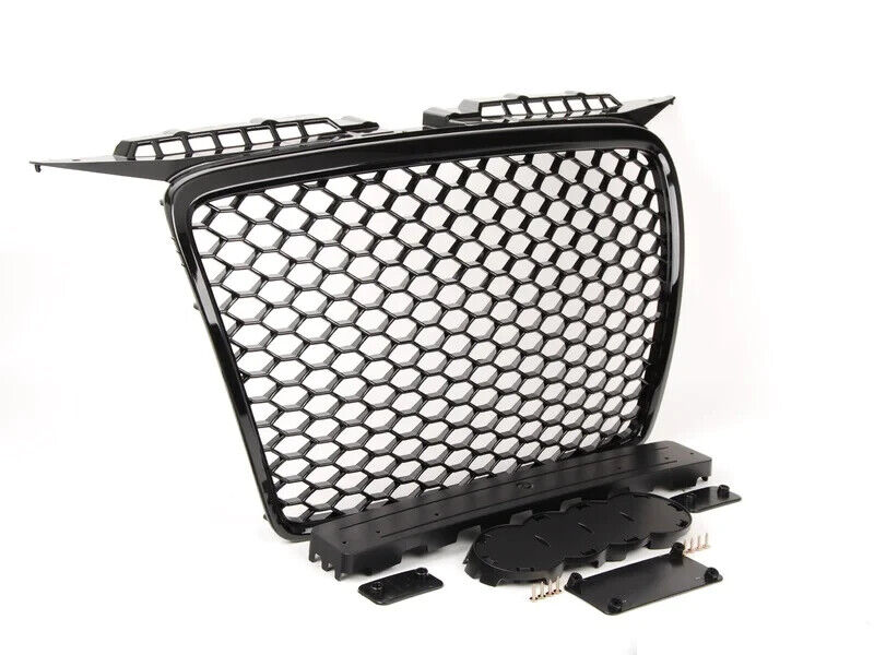 Gloss Black Honeycomb Debadged Grill for Audi A3 8P RS Style 2005-2008