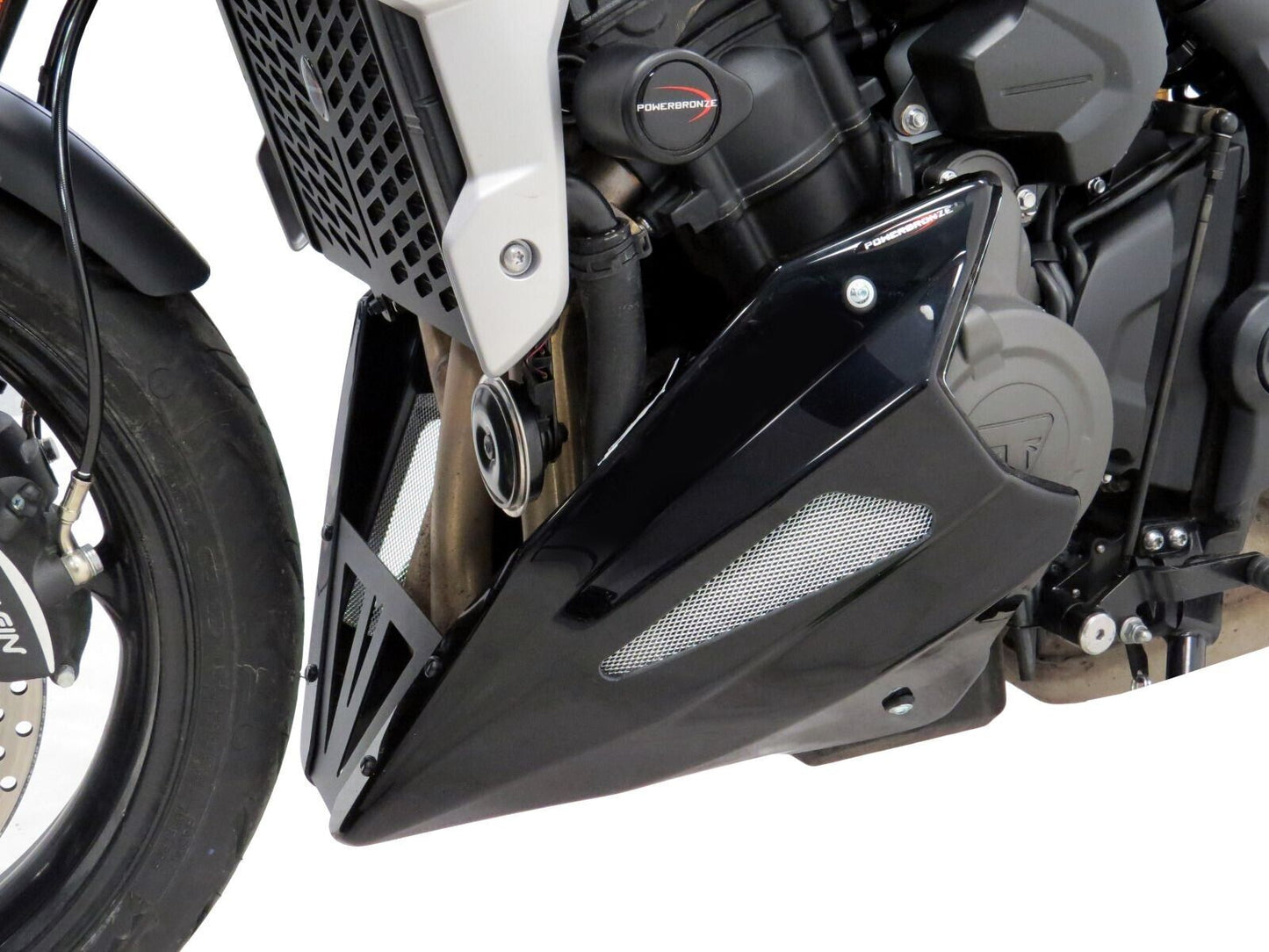 Belly Pan lower TRIUMPH Trident 660, Tiger Sport 660GLOSS BLACK - SILVER MESH