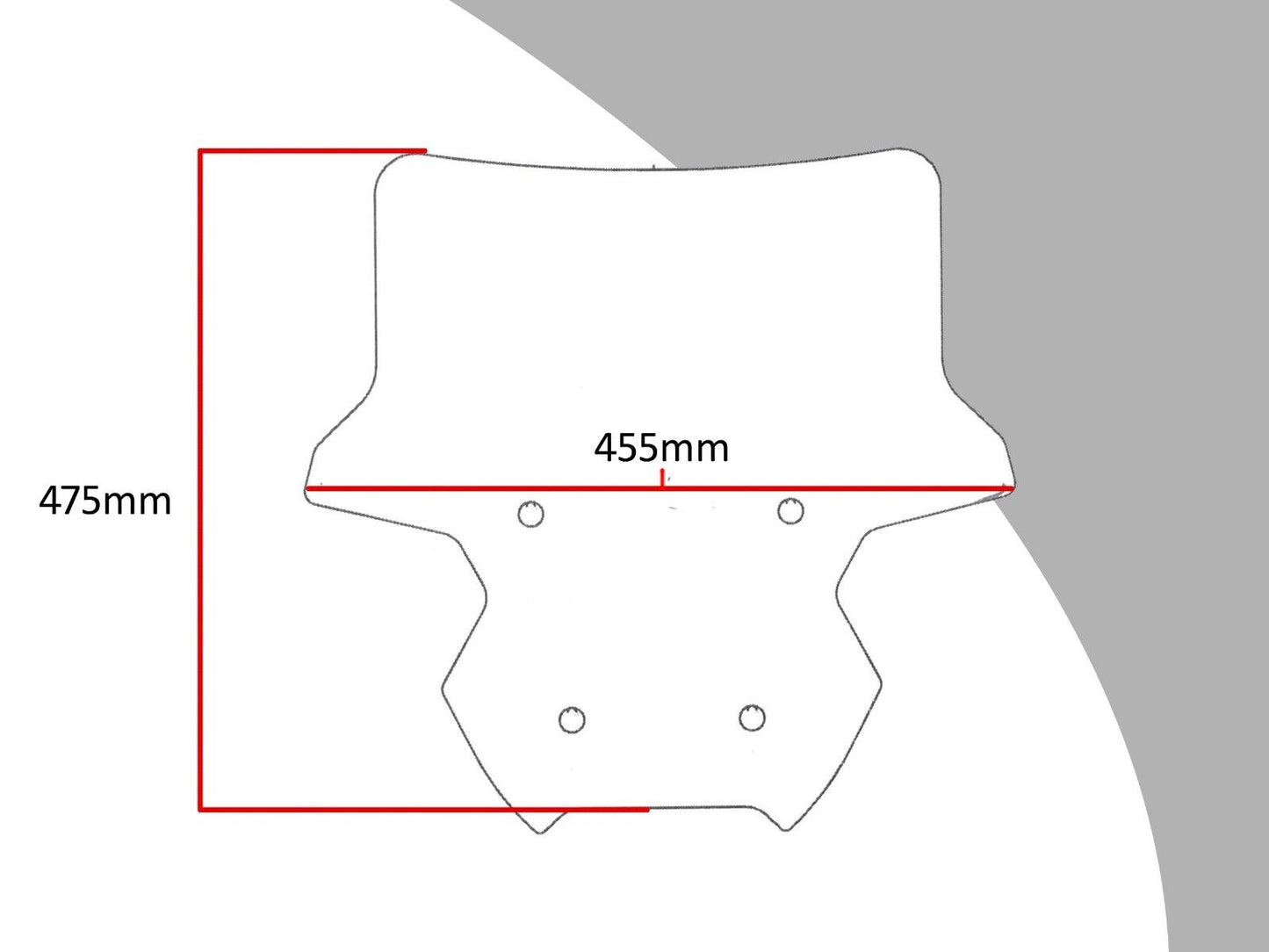 Scooter Screen wind fly deflector BMW, C 400 X, 18-24 (475 MM HIGH)