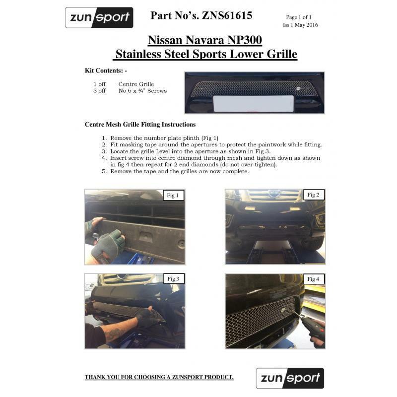 Zunsport Grille for Nissan Navara Full Grille Set (NP300) (2015 -) Stainless