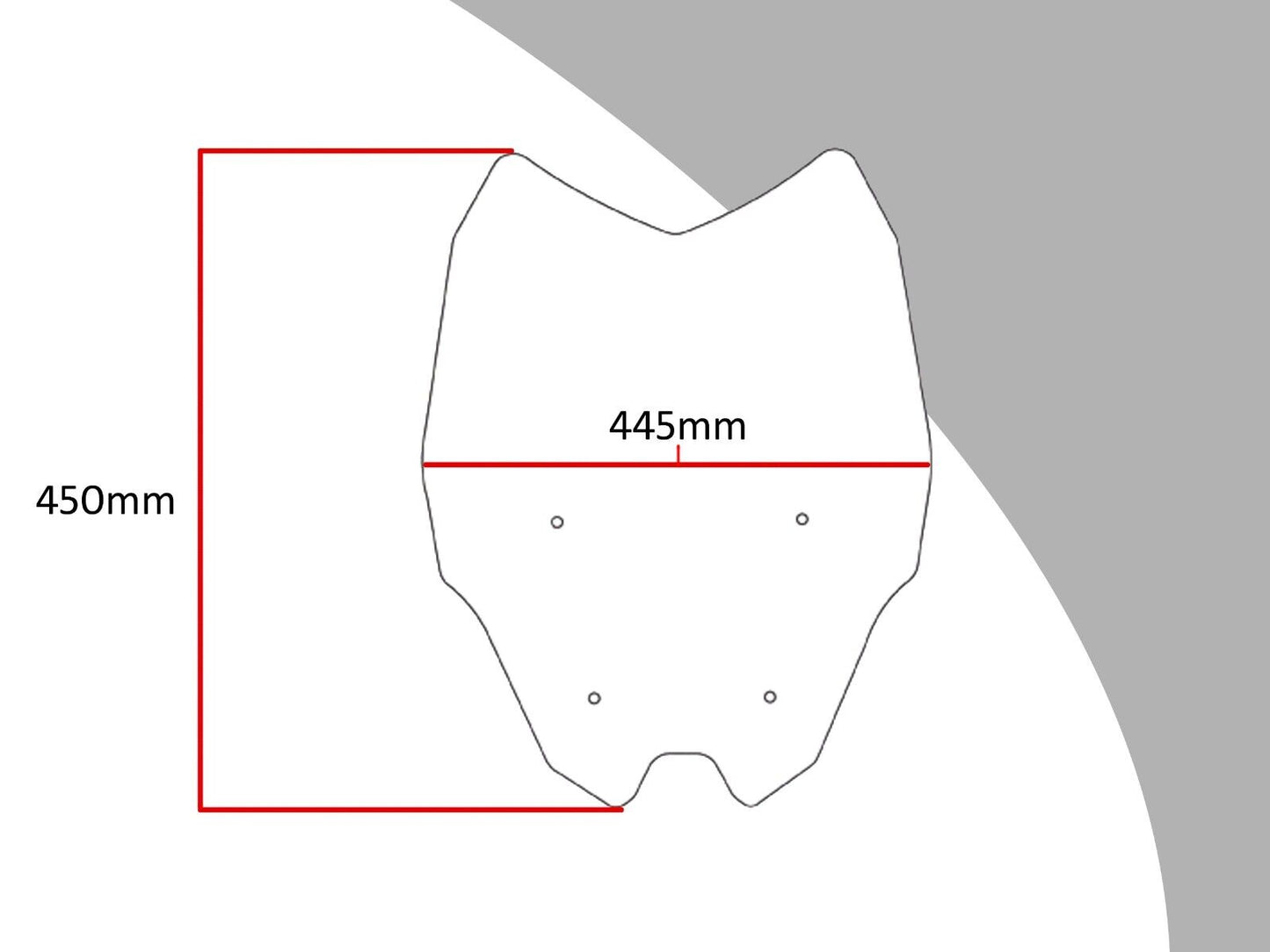 Touring Screen wind deflector BMW R1200RS, R1250RS 450MM HIGH + 40MM WIDER