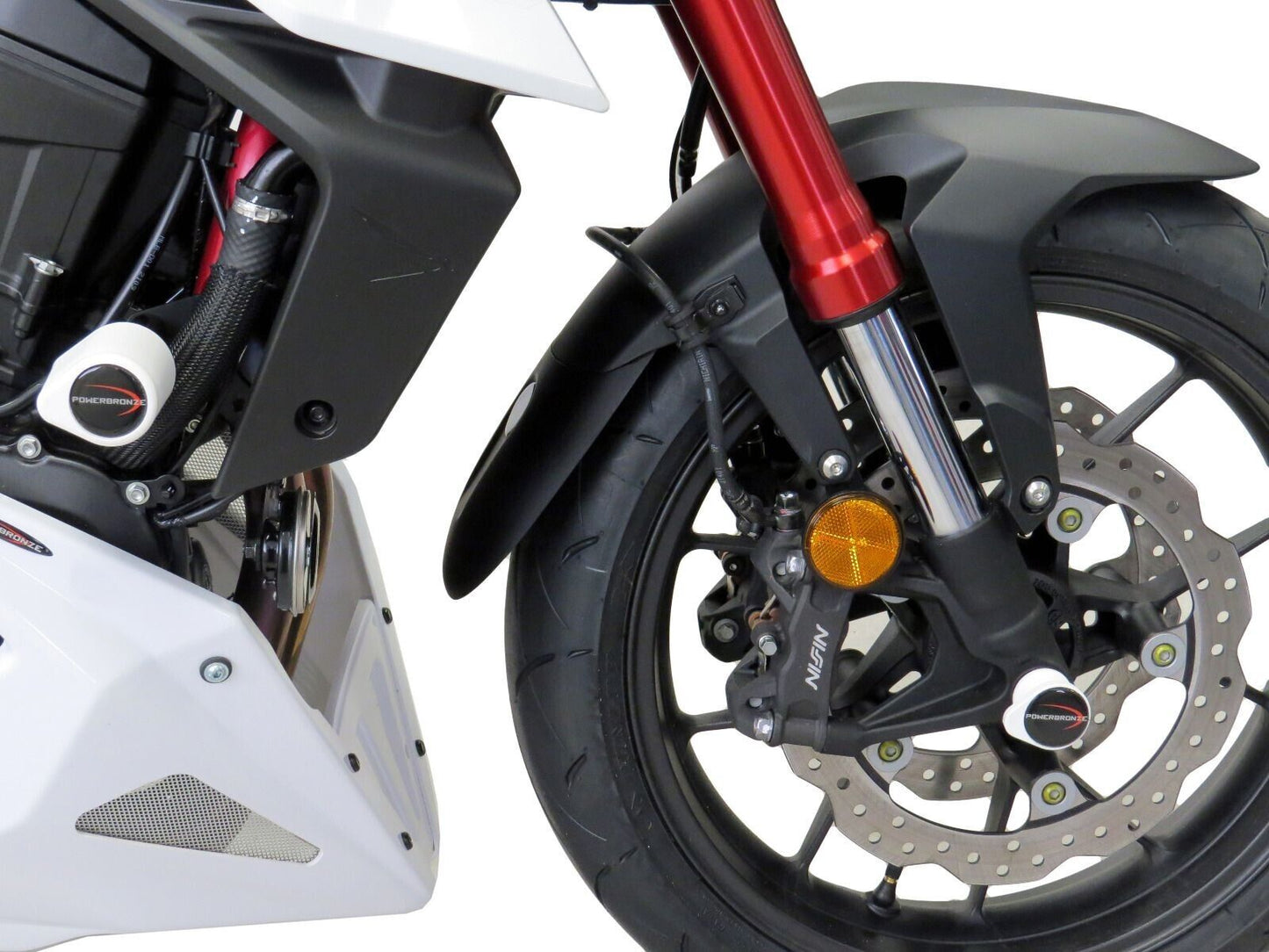 PowerBronze Honda Hornet CB750 2023 On Front Mudgard Extender Gloss Black