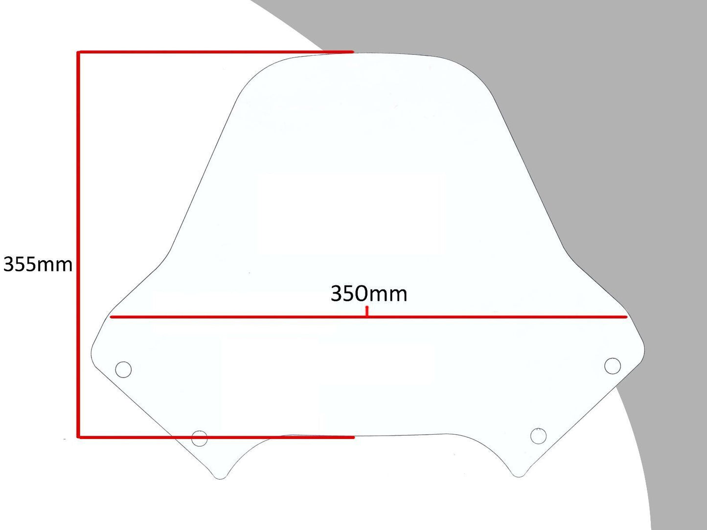 Standard screen, Wind deflector DUCATI DESERT X, DESERTX RALLY, (355 MM HIGH)
